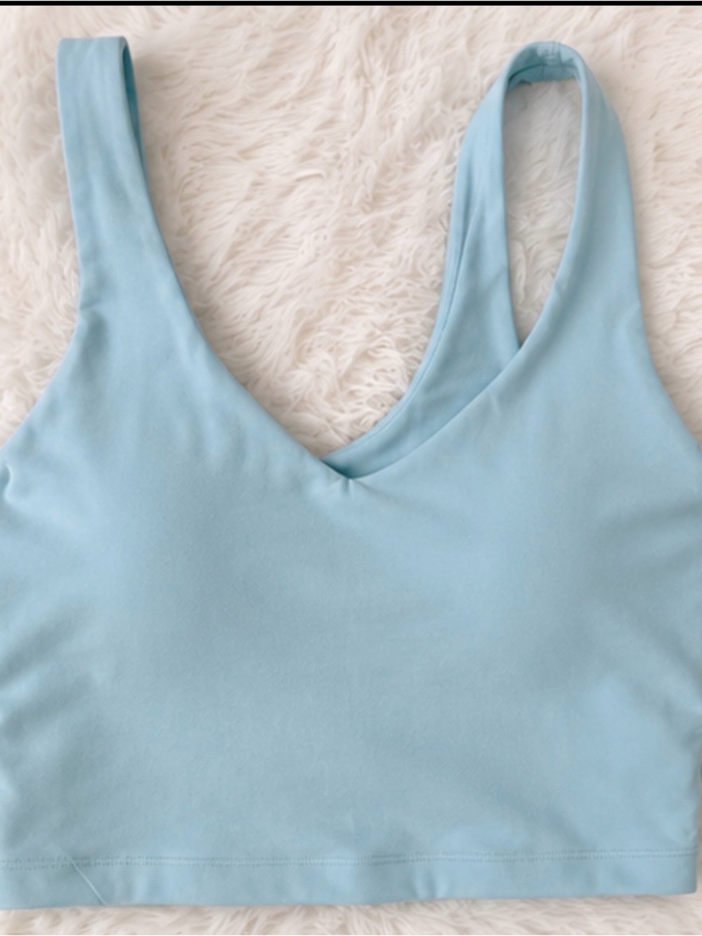 lululemon athletica light blue V-neck cropped align workout tank